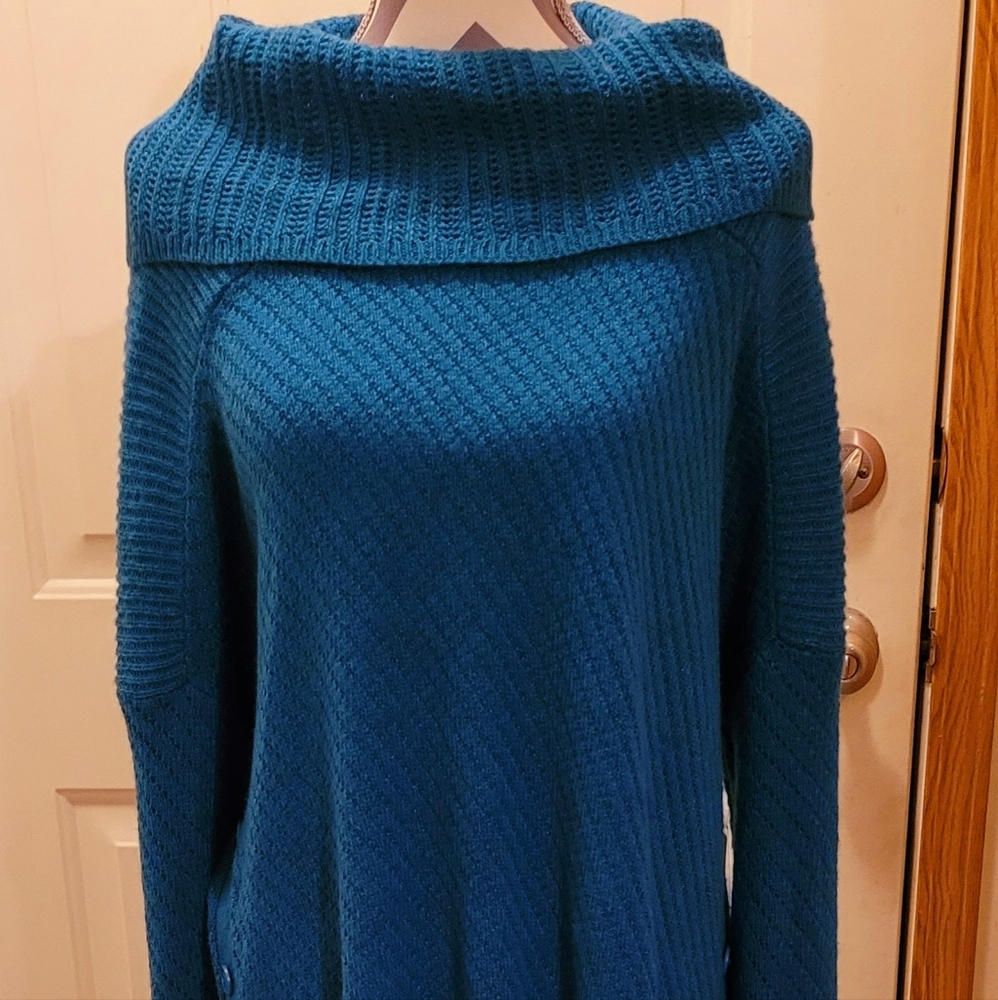St. John's Bay Teal Cowl Neck Sweater